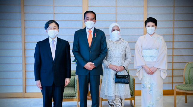 Presiden Jokowi dan Ibu Iriana diterima Kaisar dan Permaisuri Jepang