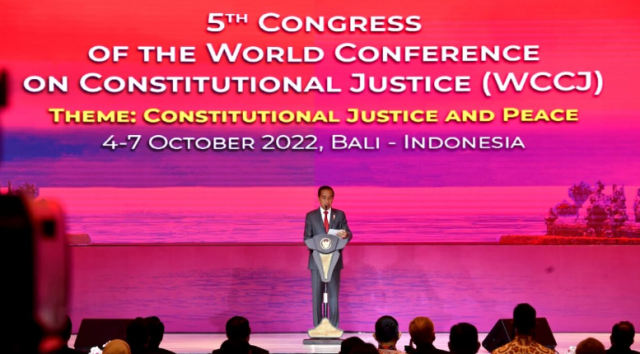 Buka Kongres ke-5 WCCJ, Presiden Harapkan Langkah Bersama Tangani Krisis dan Tegakkan Keadilan Konstitusional