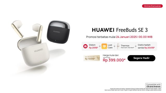 Cuma Rp300 Ribuan, HUAWEI FreeBuds SE 3, TWS EarBuds Stylish, Siap Kasih Kamu Pengalaman Audio Berkualitas, Ini Buktinya! Cuma Rp300 Ribuan, HUAWEI FreeBuds SE 3, TWS EarBuds Stylish, Siap Kasih Kamu Pengalaman Audio Berkualitas, Ini Buktinya!