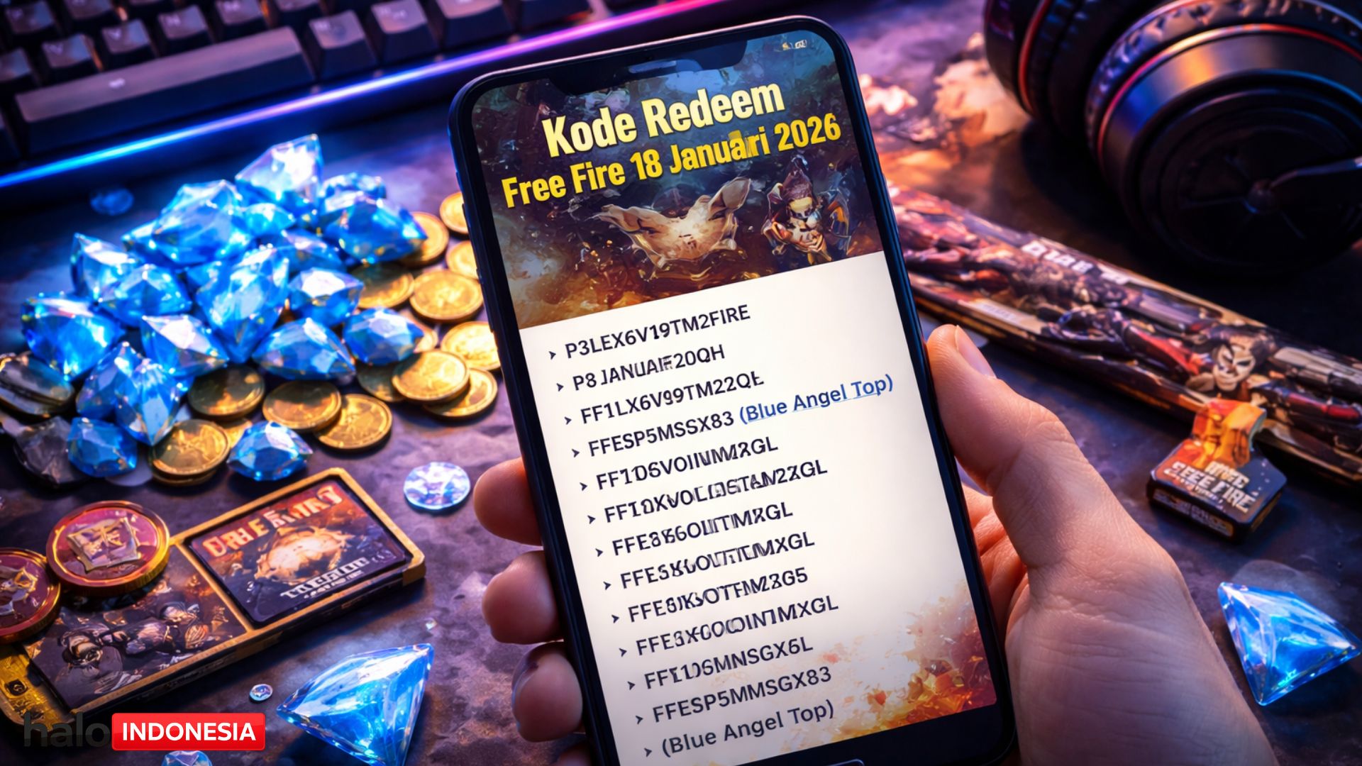 Kode Redeem FF Free Fire 18 Januari 2026: 80+ Kode FF Terbaru, Banyak Hadiah Skin hingga Diamond