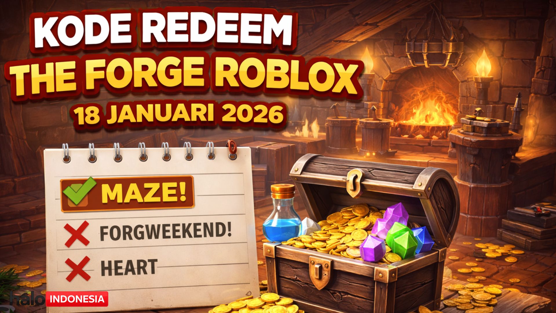 Kode Redeem The Forge Roblox 18 Januari 2026: MAZE! Masih Bisa Dipakai, Ini Cara Klaim Hadiah Gratisnya