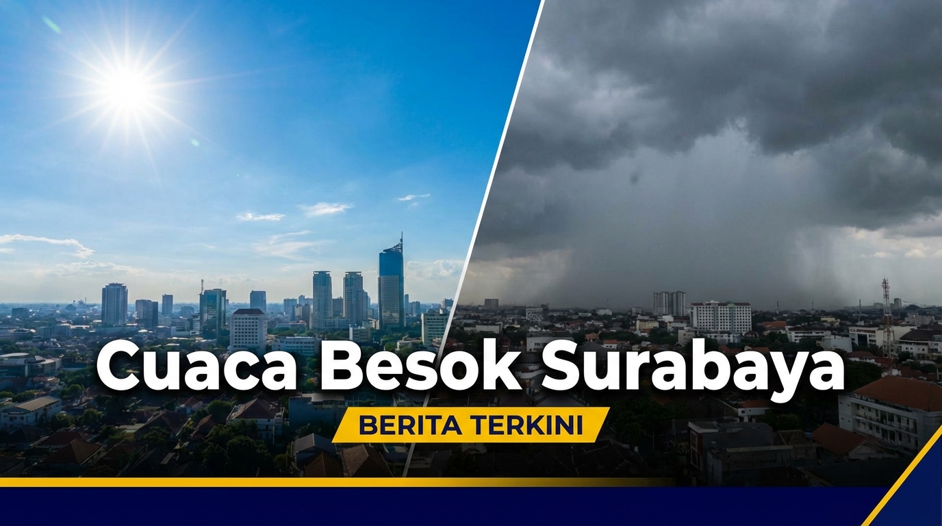 Prakiraan Cuaca Besok Surabaya 13 Februari 2026: Waspada Hujan Merata di Seluruh Wilayah