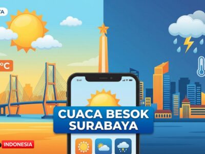 Cuaca Besok Surabaya 11 Februari 2026 Waspada Hujan Ringan Merata di Seluruh Kecamatan