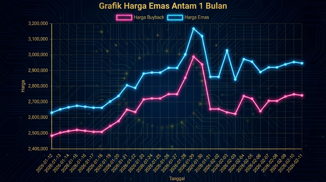Grafik Harga Emas Hari Ini Naik atau Turun 11 Februari: Antam Merosot, Saatnya Cicil?