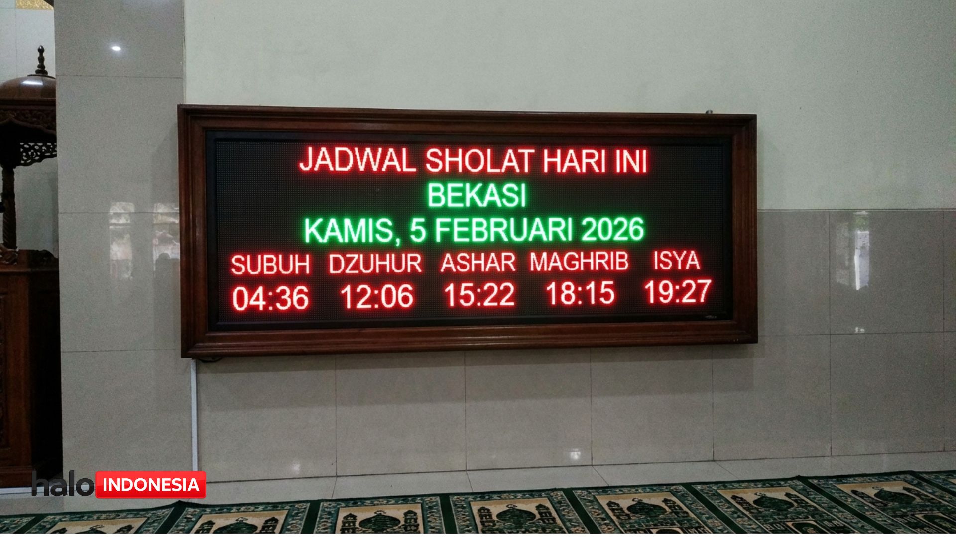 Update Jadwal Sholat Hari Ini Bekasi Kamis, 5 Februari 2026: Cek Waktu Maghrib dan Isya Terbaru