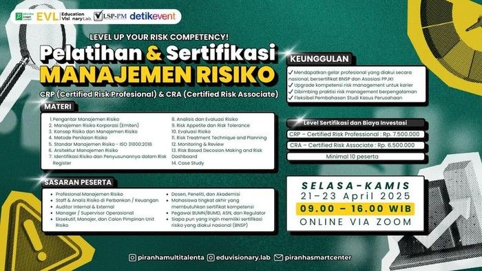 Tingkatkan Kompetensi Manajemen Risiko dengan Sertifikasi CRP & CRA
