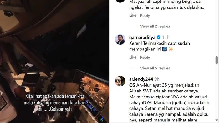 Pilot Alami Pengalaman Spiritual Ditemani Cahaya Misterius saat Terbang