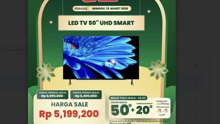 Diskon Gede Smart TV UHD 50 Inci di Transmart Full Day Sale