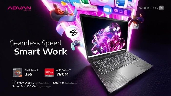 Advan Rilis Laptop Workplus AI untuk Profesional Muda