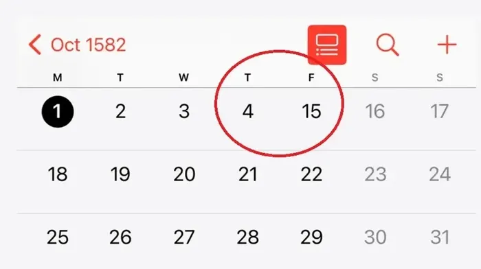 Kalender Gregorian: Lompatan Tanggal di iPhone pada Oktober 1582