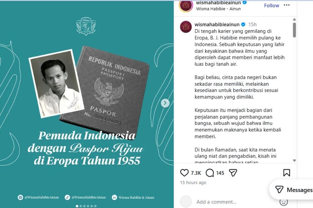 BJ Habibie: Kisah Pemuda Berpaspor Hijau Pilih Indonesia