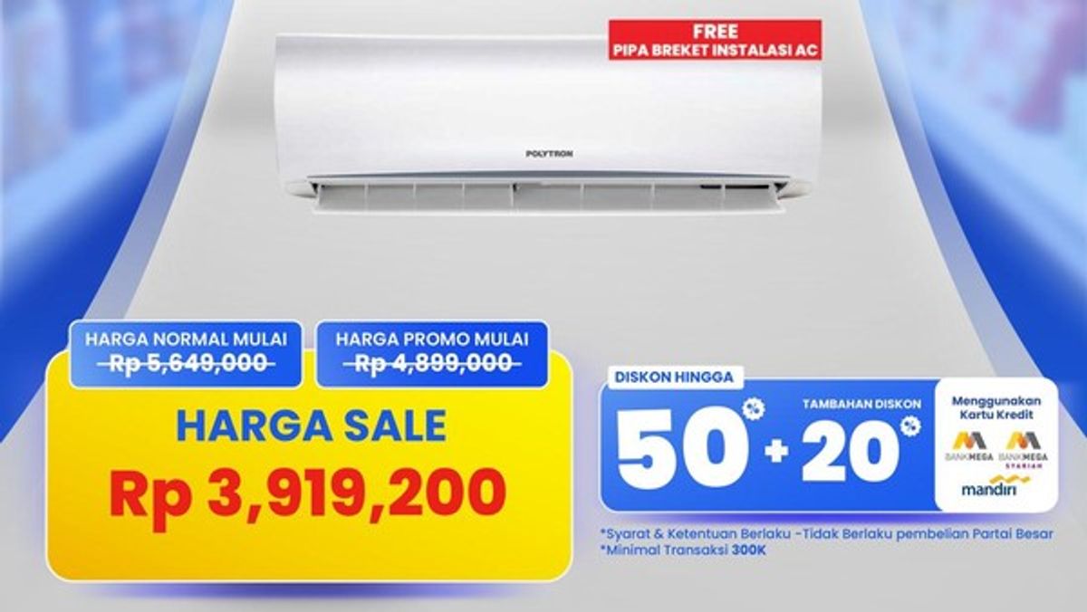 Transmart Pangkas Harga AC Polytron di Full Day Sale 19 April