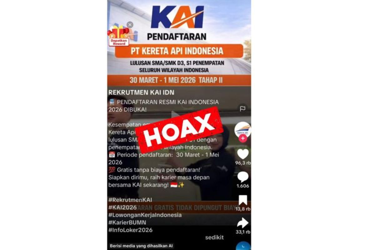 KAI Ingatkan Waspada Penipuan Rekrutmen Lewat TikTok
