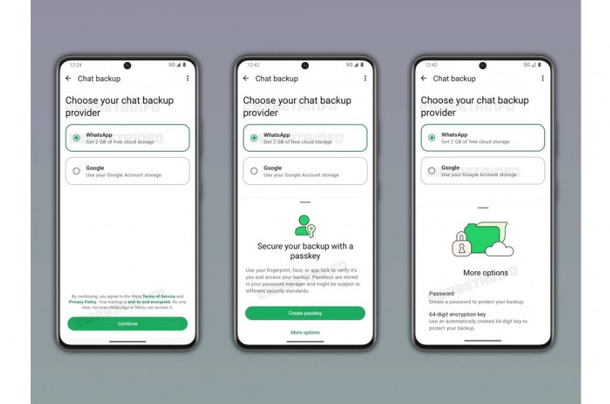 WhatsApp Uji Sistem Penyimpanan Cloud Internal dengan Enkripsi