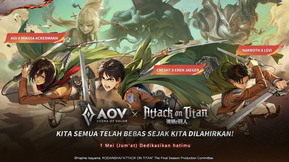 Arena of Valor Rilis Kolaborasi Attack on Titan Mulai 1 Mei 2026