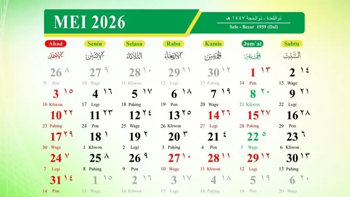 Jadwal Libur Panjang dan Hari Penting Mei 2026