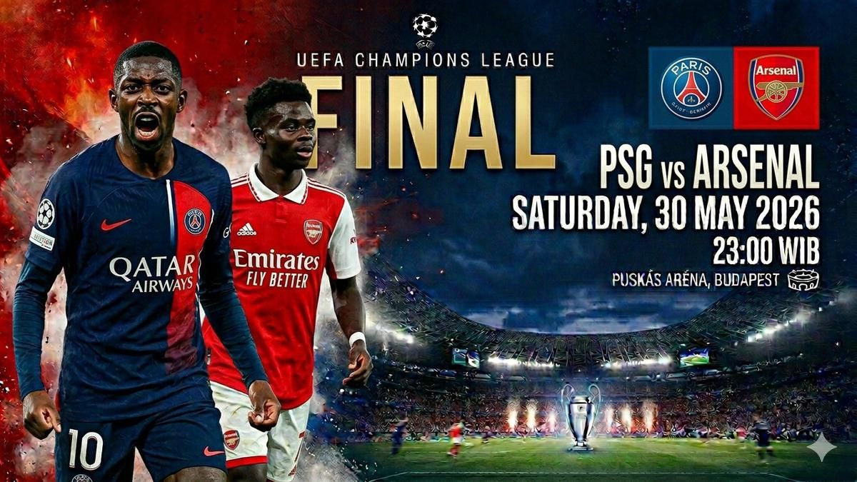 Paris Saint-Germain dan Arsenal Bertemu di Final Liga Champions 2026