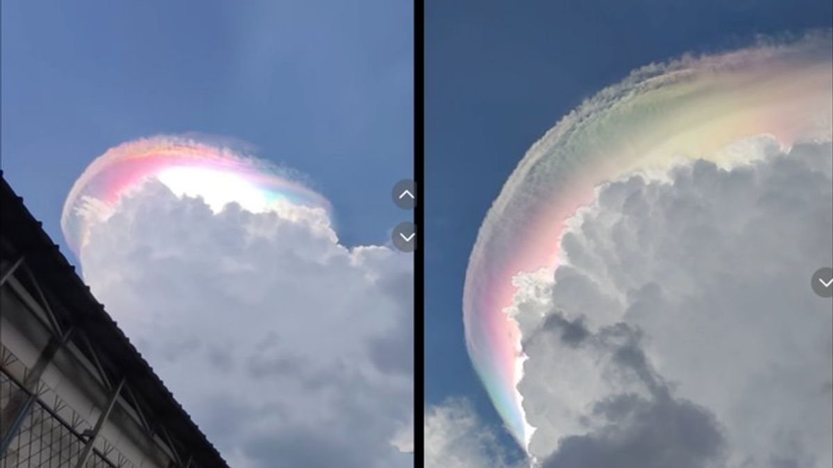 Awan Iridesensi Berwarna Warni Muncul di Langit Bogor