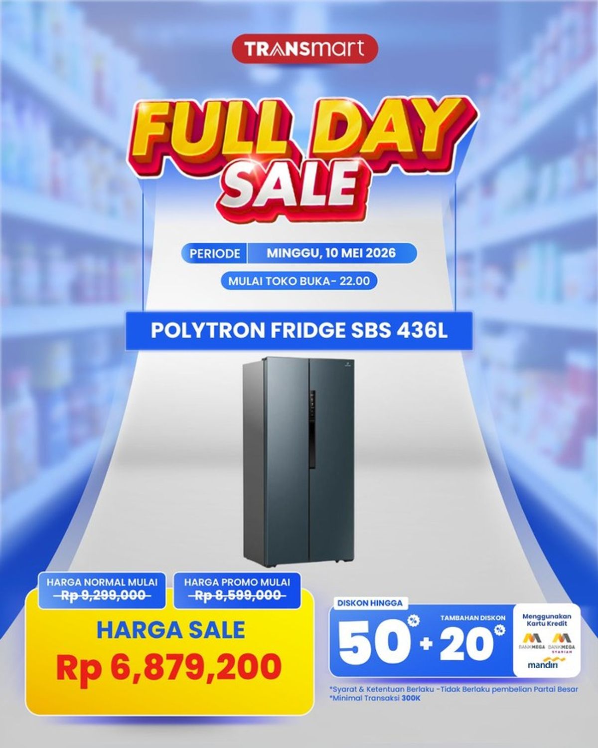 Transmart Gelar Full Day Sale dengan Diskon Kulkas Jutaan Rupiah