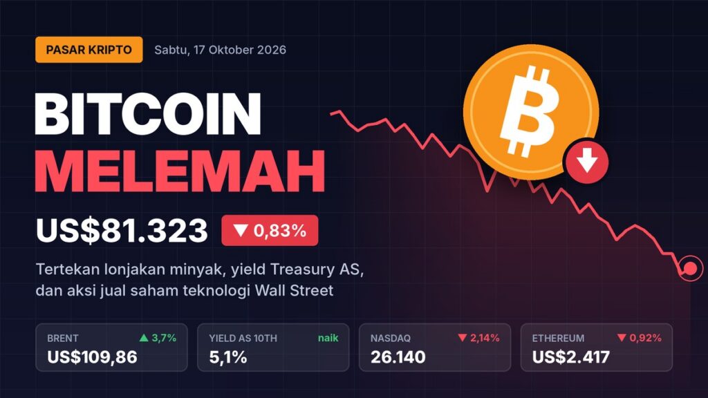 Bitcoin Melemah ke US$81 Ribuan Usai Minyak dan Yield Treasury AS Melonjak