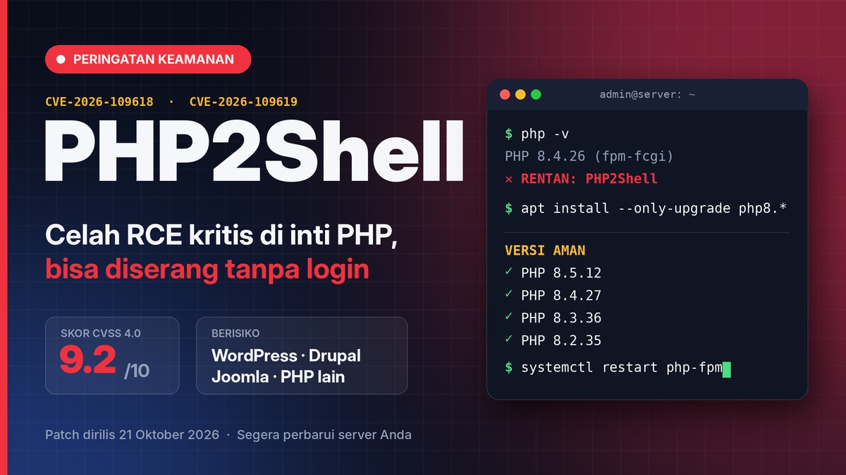 PHP2Shell: Tim PHP Rilis Patch Darurat, Admin Server Diminta Segera Update